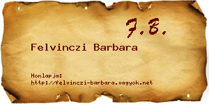 Felvinczi Barbara névjegykártya